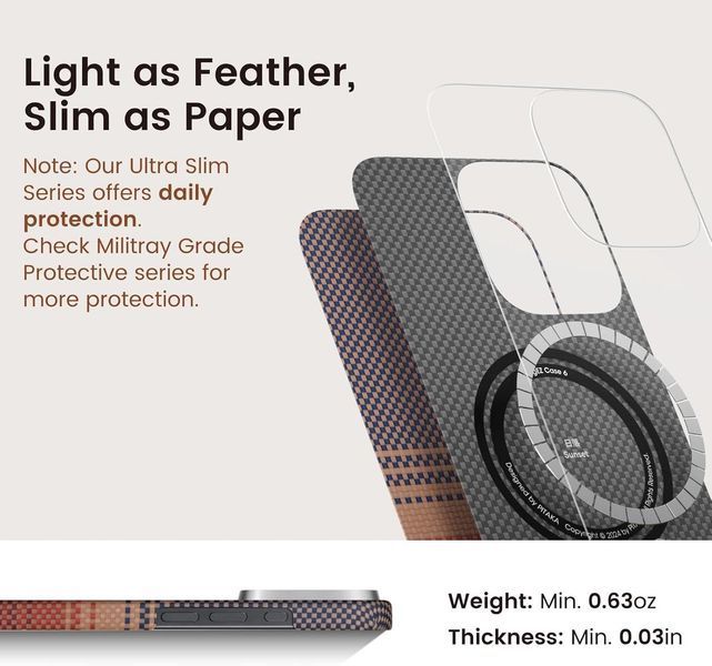 Чехол Pitaka Tactile Woven Case MagEZ Sunset для iPhone 16 Pro Max 2818342242 фото