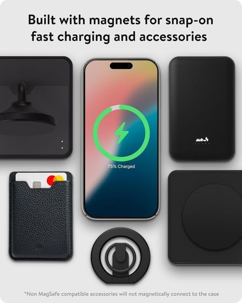 Чохол Mous MagSafe Limitless 6.0 Thin PC Black для iPhone 16 Pro Max 2432595723 фото