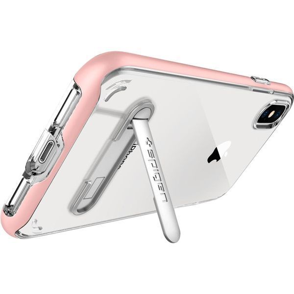 Чехол Spigen Crystal Hybrid с металической подставкой Rose Gold для iPhone X/Xs 1329259701 фото