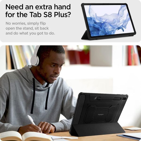 Чехол Spigen Rugged Armor Pro Black для Galaxy Tab S7 Plus | S8 Plus ACS01607 1855693222 фото