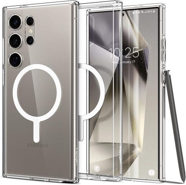 Чохол Spigen Ultra Hybrid OneTap Metal Ring White для Samsung Galaxy S24 Ultra SM-S928 (з дефектом) 2186687379 фото