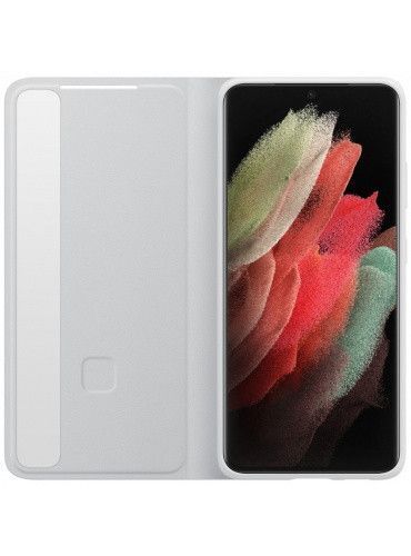 Оригинальный Чехол Samsung Clear View Cover Light Gray для Galaxy S21 Ultra SM-G998