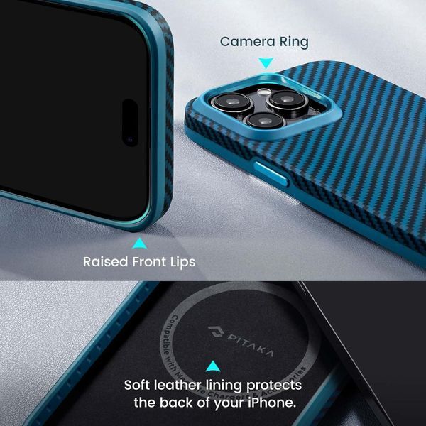 Чехол Pitaka Protective Yet Slim 1500D Twill для iPhone 15 Pro 2619990461 фото