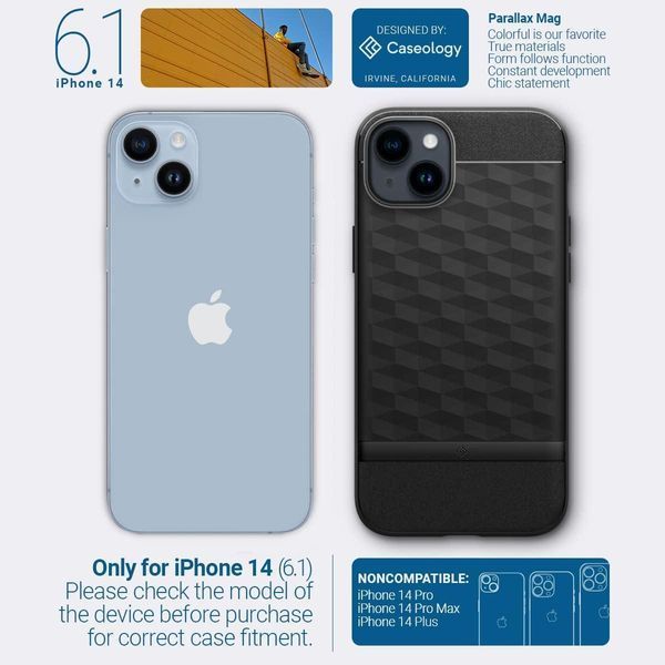 Чохол Caseology Parallax Mag Mag Matte Black для iPhone 13 | iPhone 14 1794286041 фото