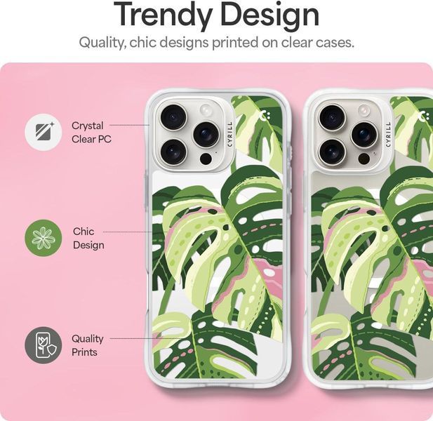 Чохол Spigen Cyrill UltraSheer MagSafe Monstera Leaves для iPhone 16 Pro Max 2502507933 фото