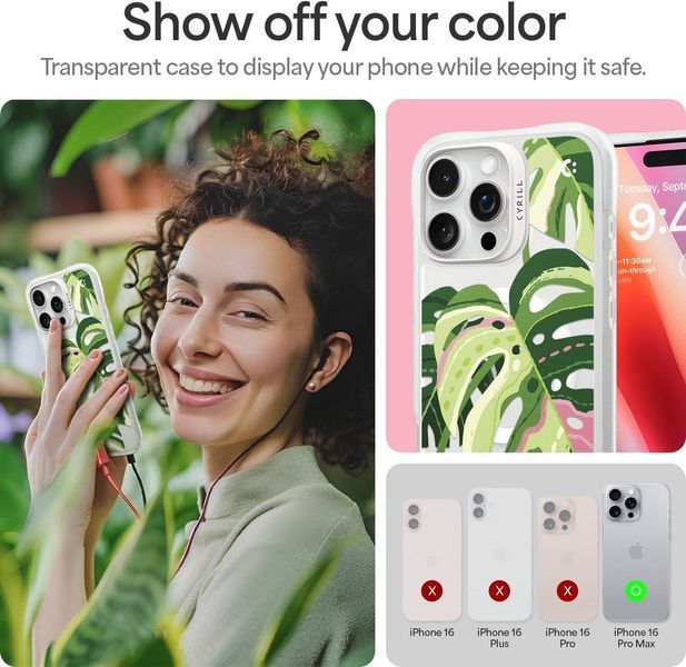 Чохол Spigen Cyrill UltraSheer MagSafe Monstera Leaves для iPhone 16 Pro Max 2502507933 фото