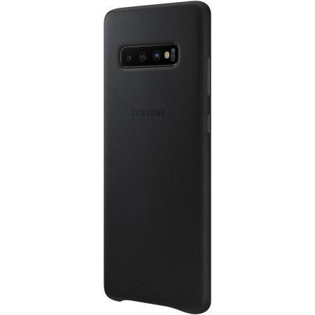 Оригинальный кожаный Чехол Samsung Leather Back Cover Black для Samsung Galaxy S10 Plus SM-G975 1155083258 фото
