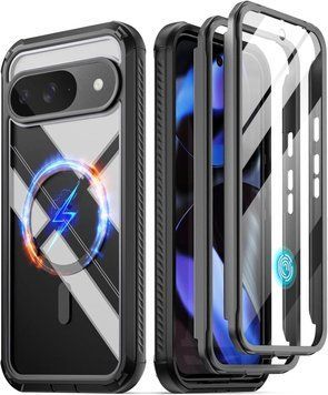 Захисний чохол 360&deg; Poetic Guardian MagSafe Clear Black для Google Pixel 9 | 9 Pro 2526159982 фото
