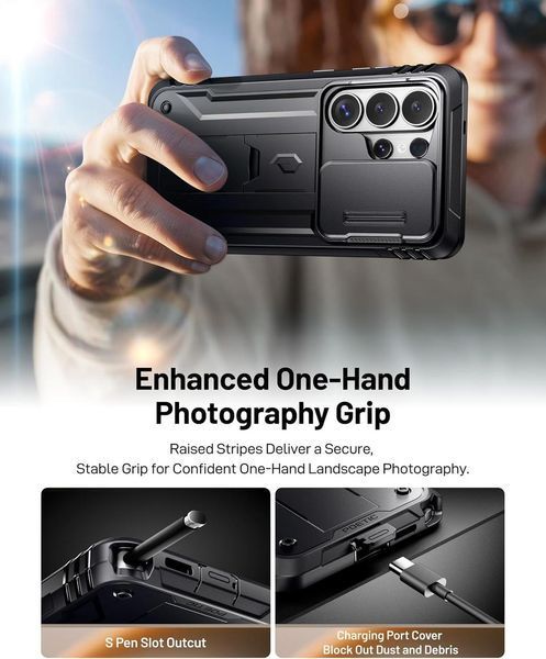 Противоударный чехол 360&deg; Poetic Revolution Black для Samsung Galaxy S26 Ultra 2940531265 фото