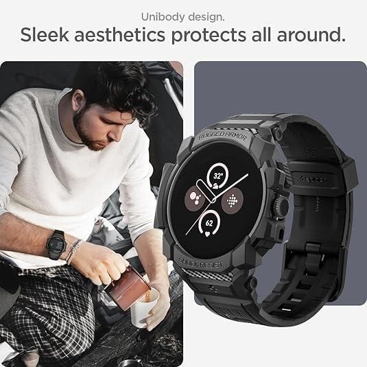 Чохол - ремінець Spigen Rugged Armor Pro Black Google Pixel Watch 3 (45mm) Band 2352288543 фото