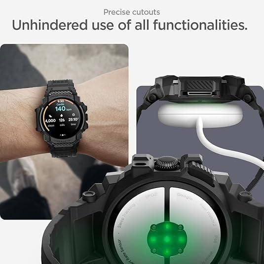Чохол - ремінець Spigen Rugged Armor Pro Black Google Pixel Watch 3 (45mm) Band 2352288543 фото