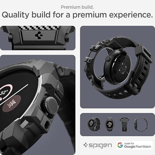Чохол - ремінець Spigen Rugged Armor Pro Black Google Pixel Watch 3 (45mm) Band 2352288543 фото