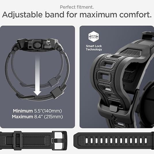 Чохол - ремінець Spigen Rugged Armor Pro Black Google Pixel Watch 3 (45mm) Band 2352288543 фото