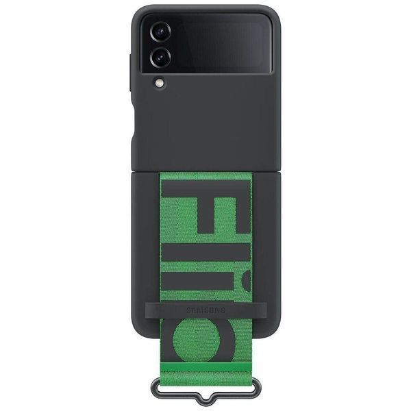 Чохол Samsung Silicone Cover With Strap Black для Galaxy Flip 4