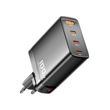 Зарядний пристрій Toocki 3C1A Gan Travel Charger 100W Black 1815023428 фото