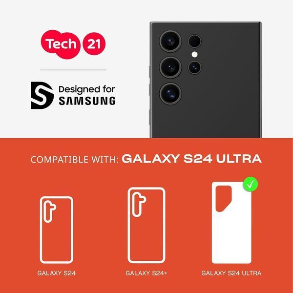 Противоударный чехол Tech21 Evo Check Smoke Black для Samsung Galaxy S24 Ultra 2847859836 фото