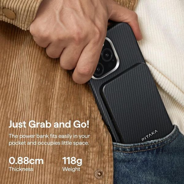 Магнитный повербанк Pitaka Aramid Magnetic Power Bank Qi2 5000mAh Twill 3130720101 фото
