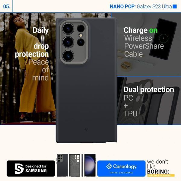 Чехол Caseology Nano Pop Black Sesame для Samsung Galaxy S23 Ultra SM-S918 ACS05658 1775725125 фото