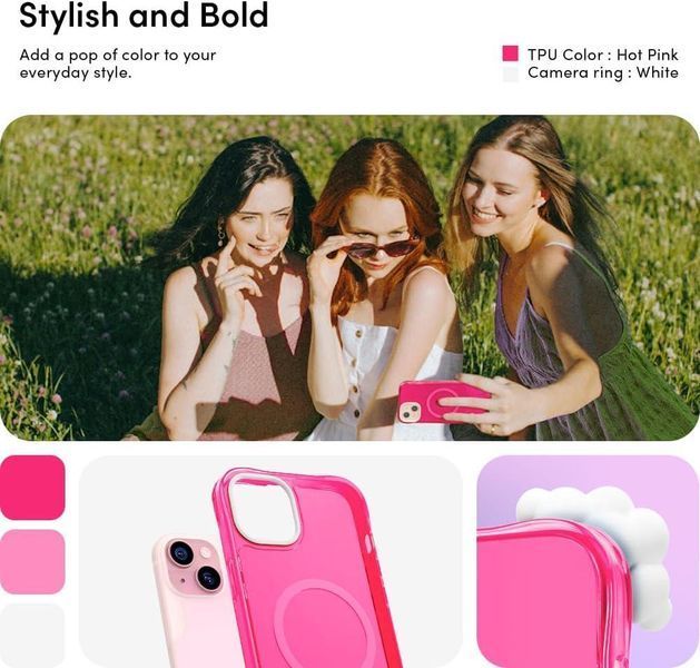 Чохол Spigen Cyrill UltraSheer MagSafe Hot Pink для iPhone 15 2506470953 фото