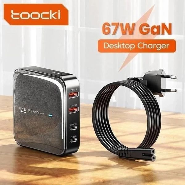 Зарядний пристрій Toocki Desktop Gan Charger 67W 2013137873 фото