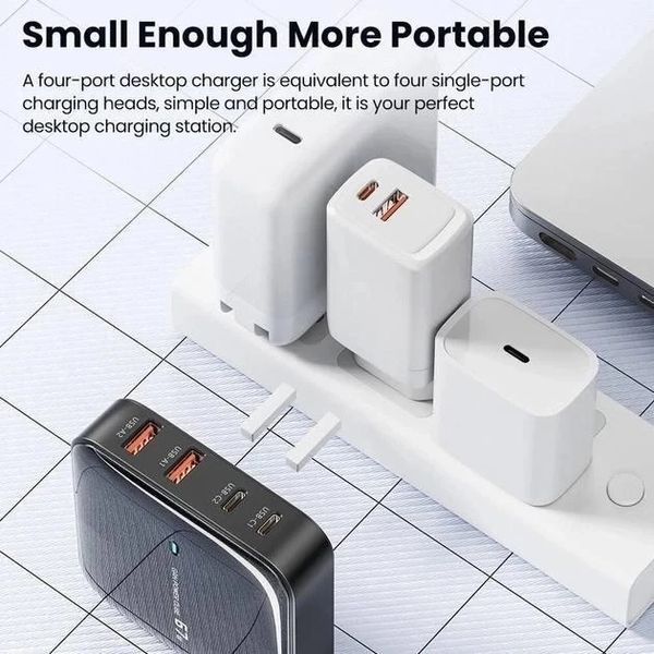 Зарядний пристрій Toocki Desktop Gan Charger 67W 2013137873 фото
