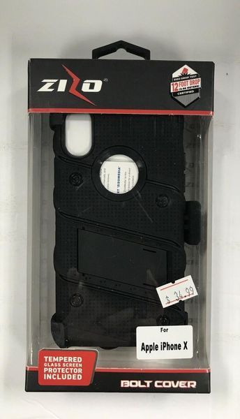 Противоударный чехол Zizo Bolt Cover Black для iPhone X/Xs