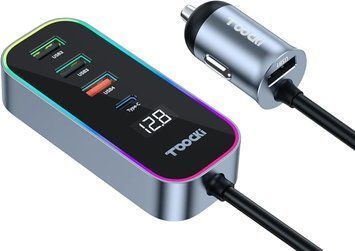 Автомобільний зарядний пристрій Toocki Multi-Port Quick Charging Car Charger 4A1C 105W 2013172772 фото