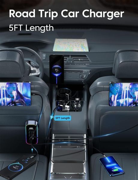 Автомобільний зарядний пристрій Toocki Multi-Port Quick Charging Car Charger 4A1C 105W 2013172772 фото