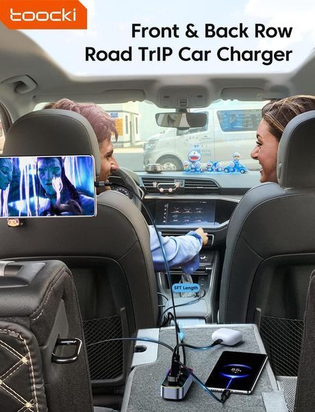 Автомобільний зарядний пристрій Toocki Multi-Port Quick Charging Car Charger 4A1C 105W 2013172772 фото