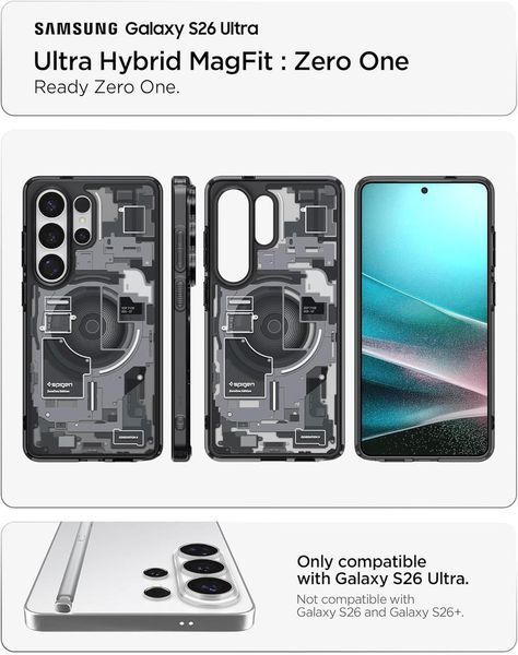 Чохол Spigen Ultra Hybrid Zero One MagFit Qi2 Black для Samsung Galaxy S26 Ultra ACS10961 2940692089 фото