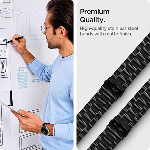 Ремінець Spigen Modern Fit Black 22mm для Samsung Galaxy Watch 4 40 | 42 | 44 | 46mm 600WB24983