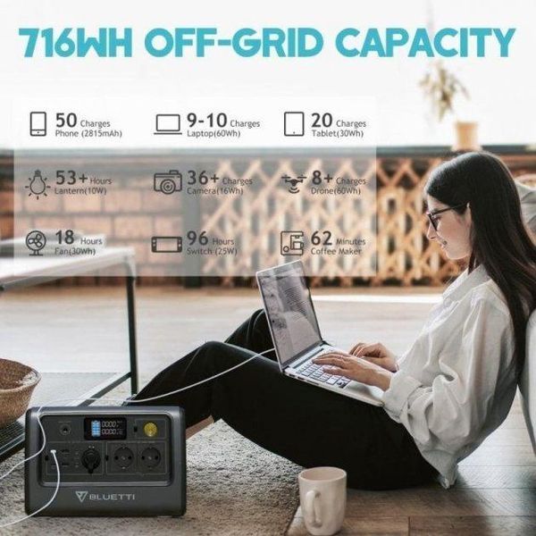 Зарядная станция Bluetti EB70 PowerOak 1000W 716Wh 1728493937 фото