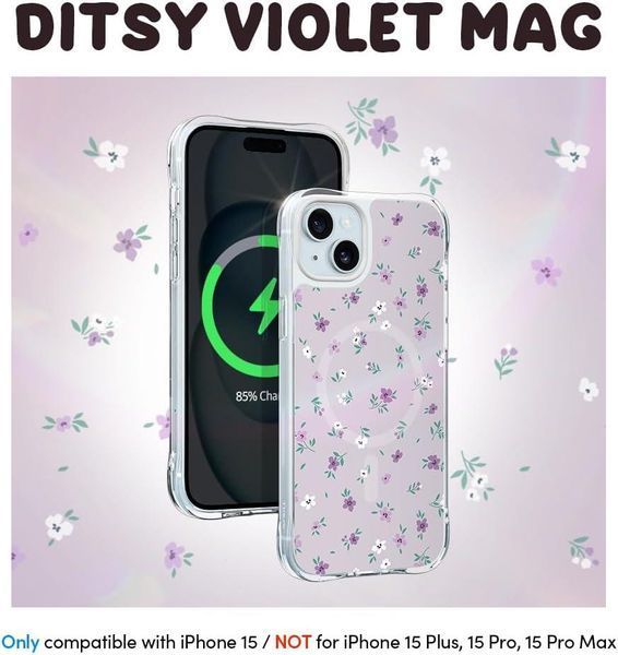 Чохол Spigen Cyrill UltraSheer MagSafe Ditsy Violet для iPhone 15 2506495449 фото