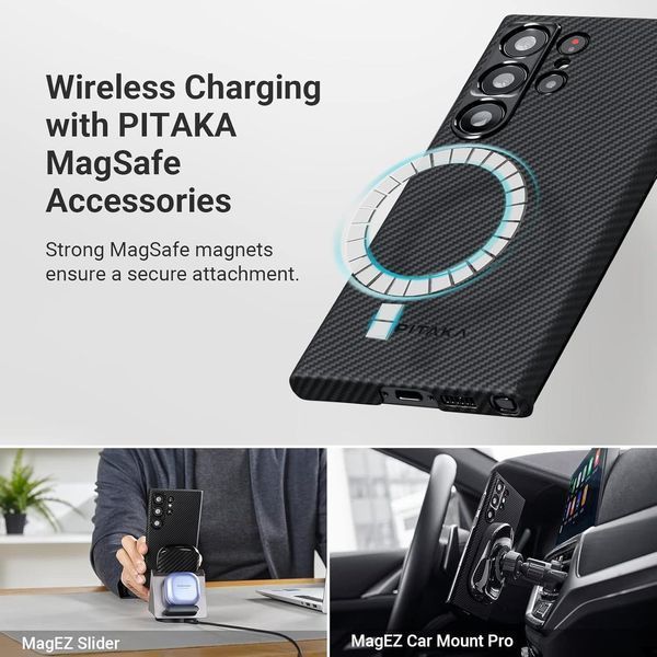 Чехол Pitaka MagEZ Case 3 600D Twill Black/Grey для Samsung Galaxy S23 Ultra 2576153749 фото