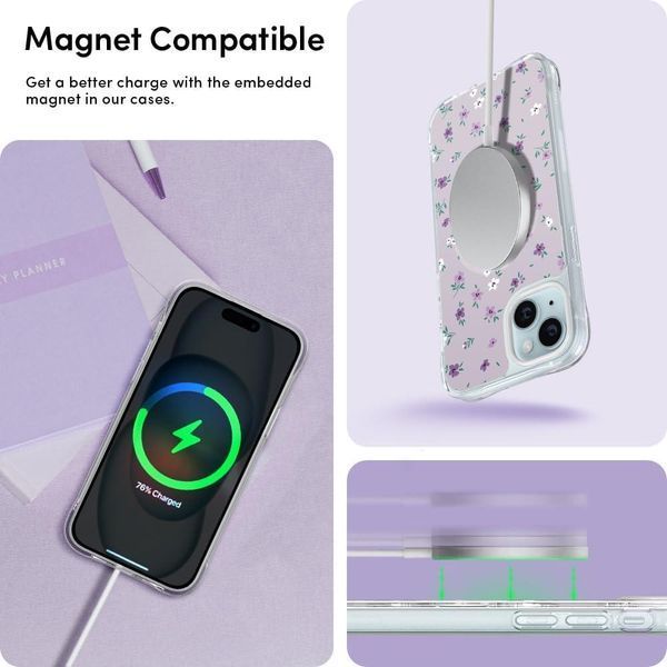 Чохол Spigen Cyrill UltraSheer MagSafe Ditsy Violet для iPhone 15 2506495449 фото