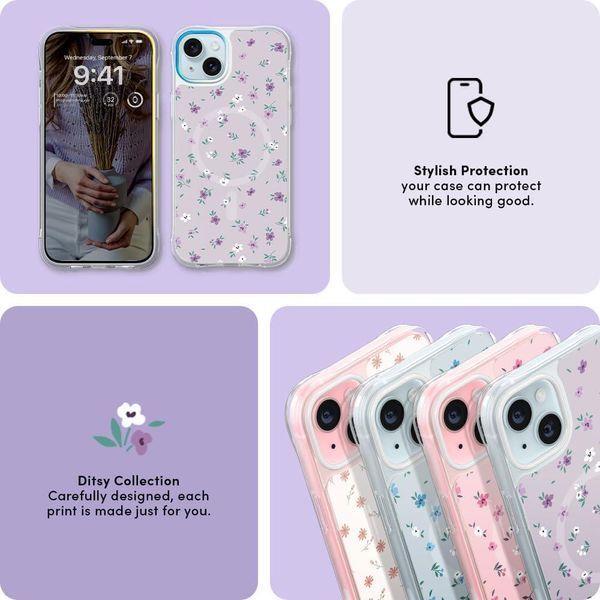 Чохол Spigen Cyrill UltraSheer MagSafe Ditsy Violet для iPhone 15 2506495449 фото