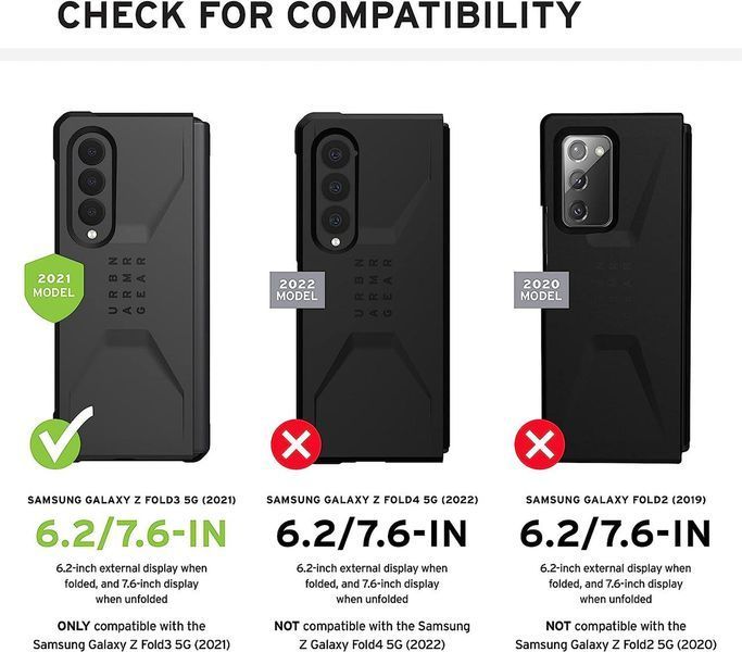 Оригинальный чехол UAG Civillian Series Black для Samsung Galaxy Z Fold 3 1961208267 фото