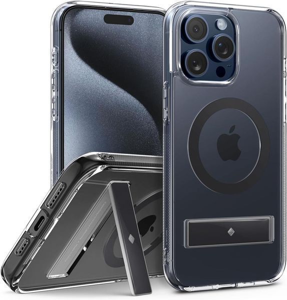 Чохол Caseology Capella Mag Kickstand Clear Charcoal для iPhone 15 Pro ACS07089 2040242328 фото