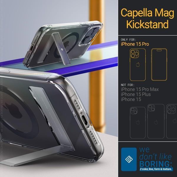 Чохол Caseology Capella Mag Kickstand Clear Charcoal для iPhone 15 Pro ACS07089 2040242328 фото