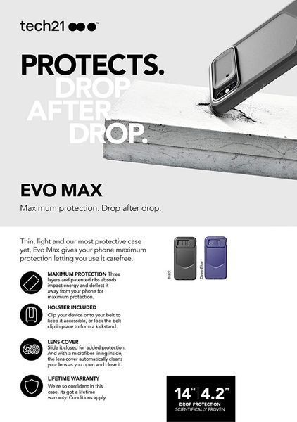 Захисний чохол з кліпсою Tech21 Evo Max Black для iPhone XR 1656374437 фото