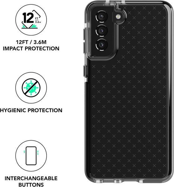 Противоударный чехол Tech21 Evo Check Smoke Black для Samsung Galaxy S21 FE 5G SM-G990
