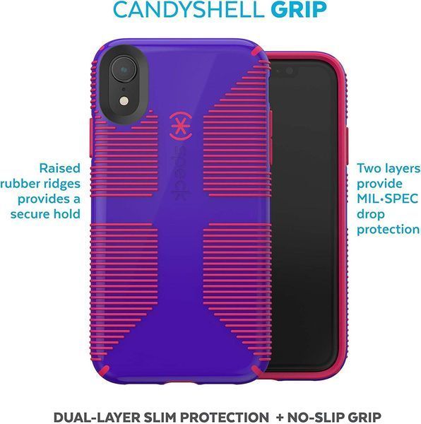 Протиударний, захисний чохол Speck Candyshell Grip Purple/Red для iPhone XR 1148223813 фото