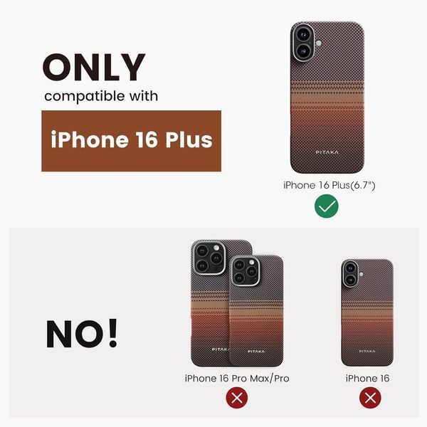 Чохол Pitaka Tactile Woven Case Sunset для iPhone 16 Plus 3142622784 фото