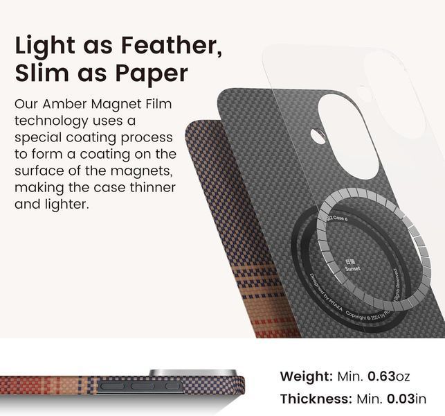 Чохол Pitaka Tactile Woven Case Sunset для iPhone 16 Plus 3142622784 фото
