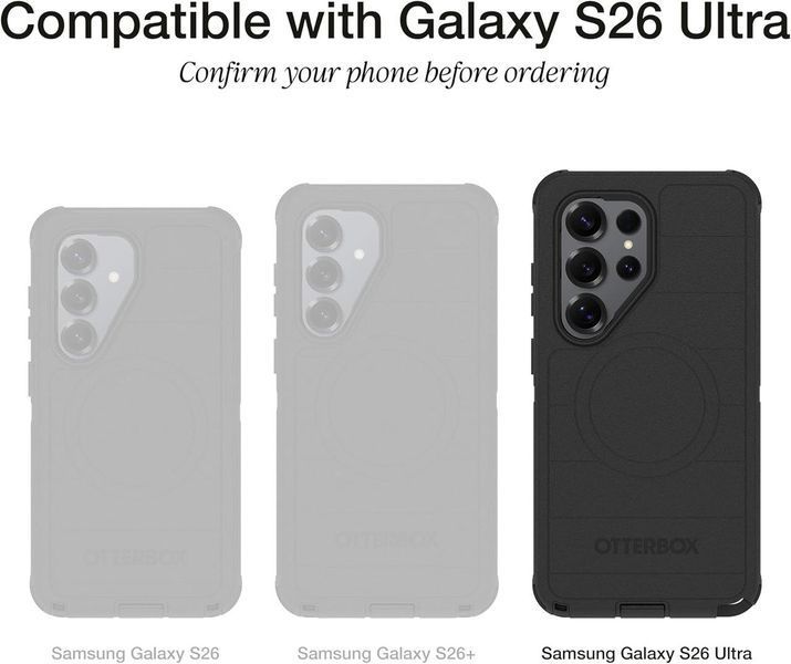 Противоударный чехол OtterBox Defender Pro Series Magnets Black для Samsung Galaxy S26 Ultra 3100857820 фото