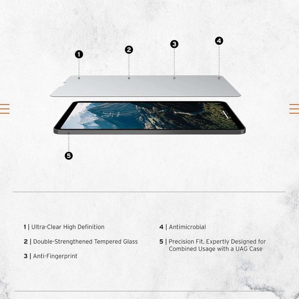 Защитное стекло UAG Glass Shield Plus для iPad Pro 11" 2022 | 2021 | 2020 | 2018 | iPad Air 5 3142633333 фото