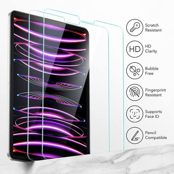 Защитное стекло ESR Tempered Glass Protector 2 Pack для iPad Pro 12.9" M2 (2022) | M1 (2021) | 2020 | 2018 1838119519 фото