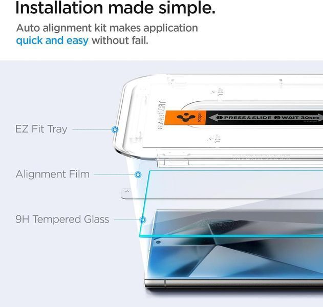 Защитное стекло Spigen EZ FIT GLAS.tR Clear 2 Pack для Samsung Galaxy S24 Ultra SM-S928 AGL07493 2105944281 фото