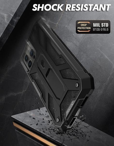 Противоударный чехол 360&deg; Poetic Spartan Matte Black для iPhone 13 Pro Max 1944631499 фото