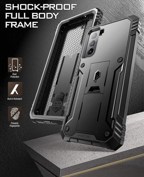 Захисний чохол 360&deg; Poetic Revolution Series Black для Samsung Galaxy S21 5G SM-G991 2073871329 фото